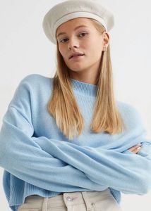 H&M Women Blue Solid Acrylic Jumper