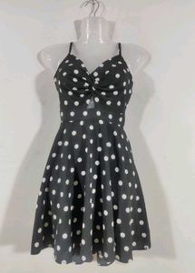 SALE!! Black and White Polka Dot Dress