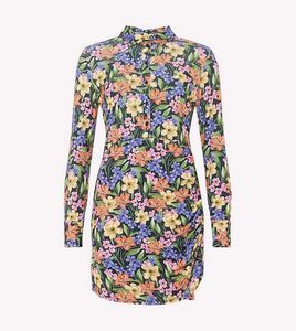 Oasis Slinky Floral Print Long Sleeve Mini