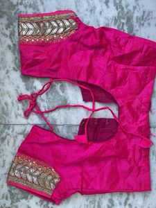 Pink Embellished Readymade Blouse