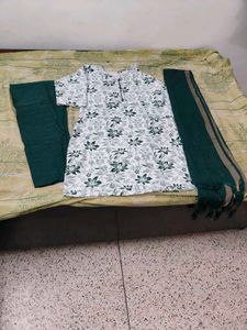 Green Floral Kurta Set with Dupatta