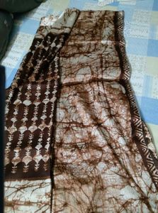 Elegant Brown &amp; Cream Saree with blouse