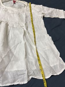 Linen White Tunic Top