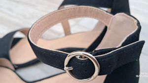 Chic Black Ankle Strap Heels