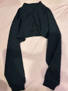 Black Cropped Knit Sweater bolero