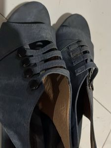 Stylish Blue Wedge Sandals
