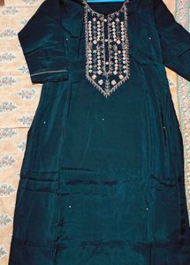 Zari Work Women Kurta Pant And Dupatta Set