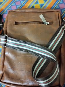 Sling Brown Bag  with 4 pockets