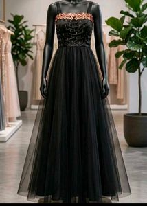 Elegant Black Embellished Gown
