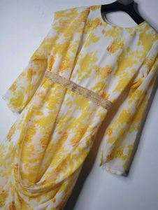 pretty yellow floral anarkali