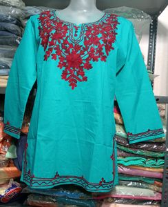 Kashmiri Embroidery Work Short Kurti