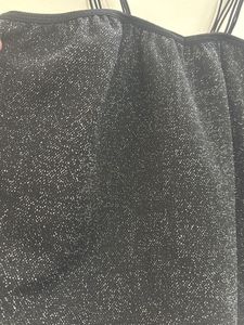 Black glitter and shimmer banana top