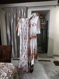 White Floral Kurta Set