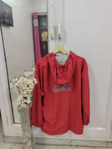 Adidas Red Hooded Jacket