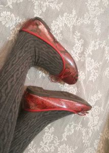 Chic Red Snake Print Ballet Flats(new)