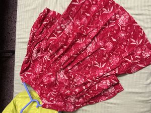 Red Floral Print Kurta