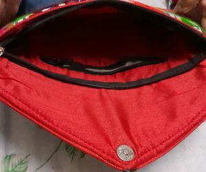 Combo Of Embroidered Sling Bag And  Zari  Potli
