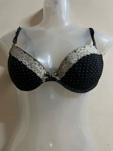 Black &amp; White Polka Dot Bra Adjustable Strips