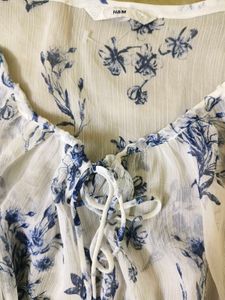 h&amp;m sheer floral top