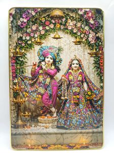Crystal bubble frame Radha Krishna size 12x18 inch