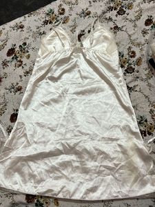 Satin Lace Trim Slip Dress