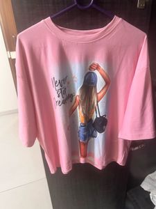 Pink Mickey Mouse &amp; Pluto Graphic T-Shirt