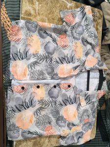 Tropical Print Short Sleeve Shirt
