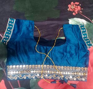 blue saree with blouse