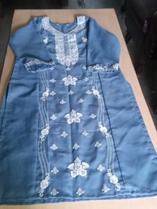 Beautiful Blue Embroidered Kurta