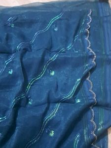 Elegant Blue Sequin Saree