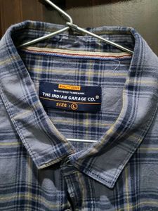 Men's Blue Plaid Casual Shirt
