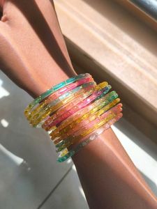 Multicolour Kashmiri Glass Bangles Set