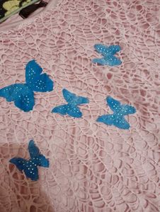 Pink Lace Butterfly Top
