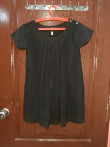 Black Chiffon Tunic Top