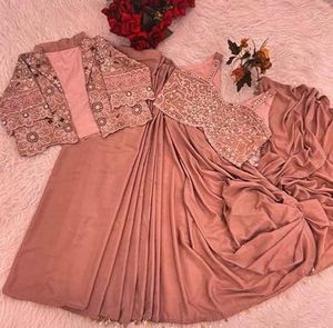 Designer Drapped saree with koti