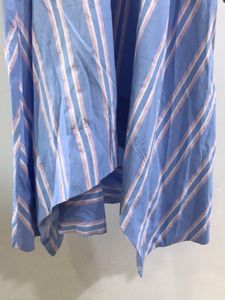 High-Low Striped Blue Dress