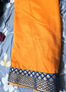 Women Yellowish Saree With Designer Blouse