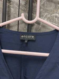 Chic Navy Blue Ruched Top