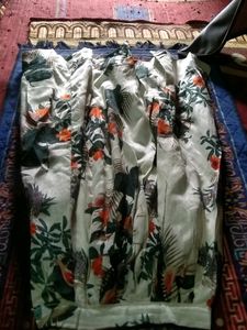 White Floral Skirt .Stiched Length 34