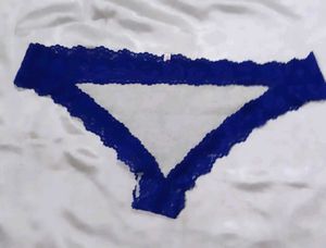 Women's Blue Lace Trim Briefs