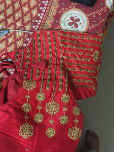 Stunning Red Embroidered Blouse