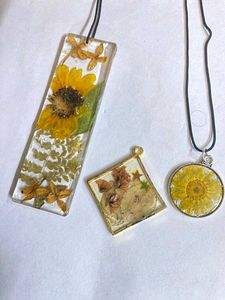 Handmade Botanical Resin Pendants