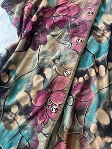 Boho Floral Print Button-Up Blouse