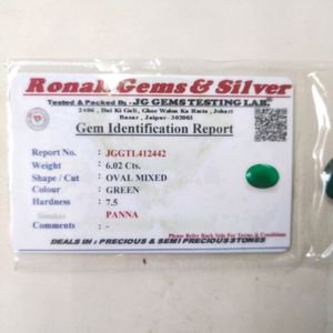 6.02 Cts.Natural Zambian Panna Stone with lab cert