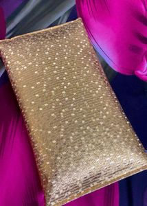 Gold Textured Clutch Bag