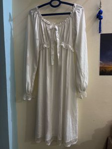 Elegant White Satin Nightgown
