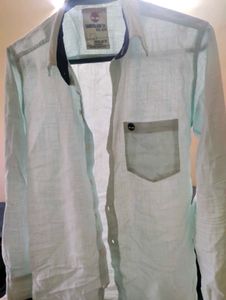 Sea green linen shirt from Timberland