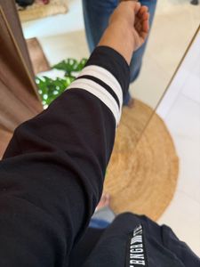 Black Hoodie with Graphic Drawstrings