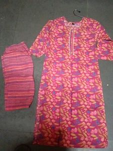 unused Floral Print Cotton Kurta set