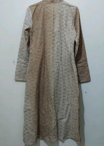 Hakoba embroidered work beige Kurta